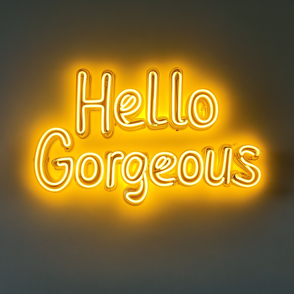 Hello Gorgeous - Yellow Neon Sign, 18 Inches