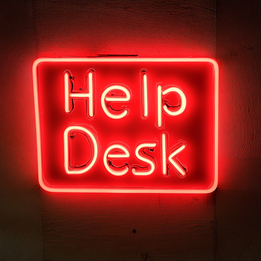 "Help Desk" - Red Neon Sign, 24 Inches