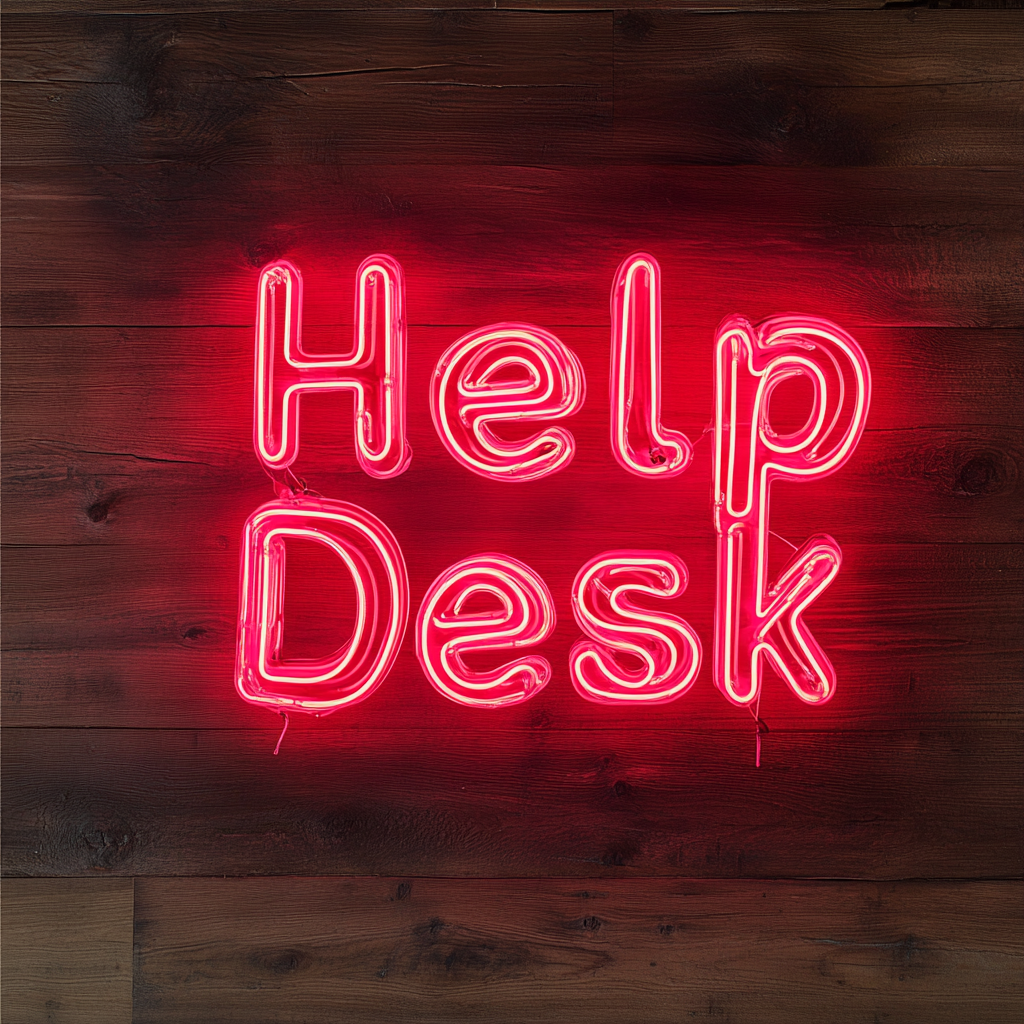 "Help Desk" - Red Neon Sign, 24 Inches