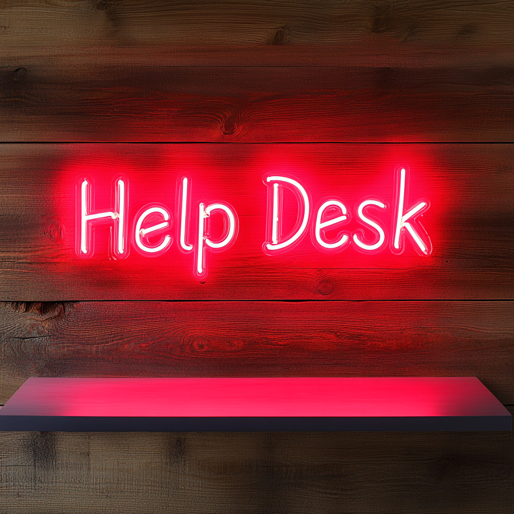 "Help Desk" - Red Neon Sign, 24 Inches