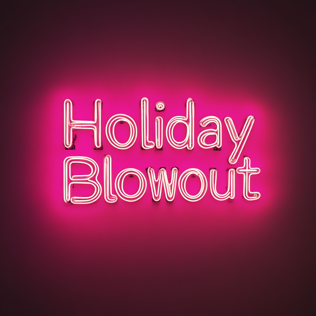 "Holiday Blowout" - Pink Neon Sign, 24 Inches