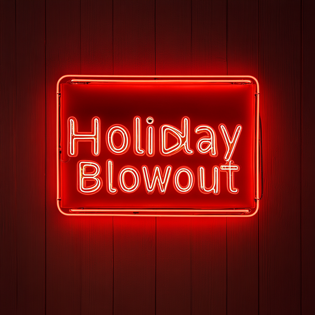 "Holiday Blowout" - Red Neon Sign, 24 Inches