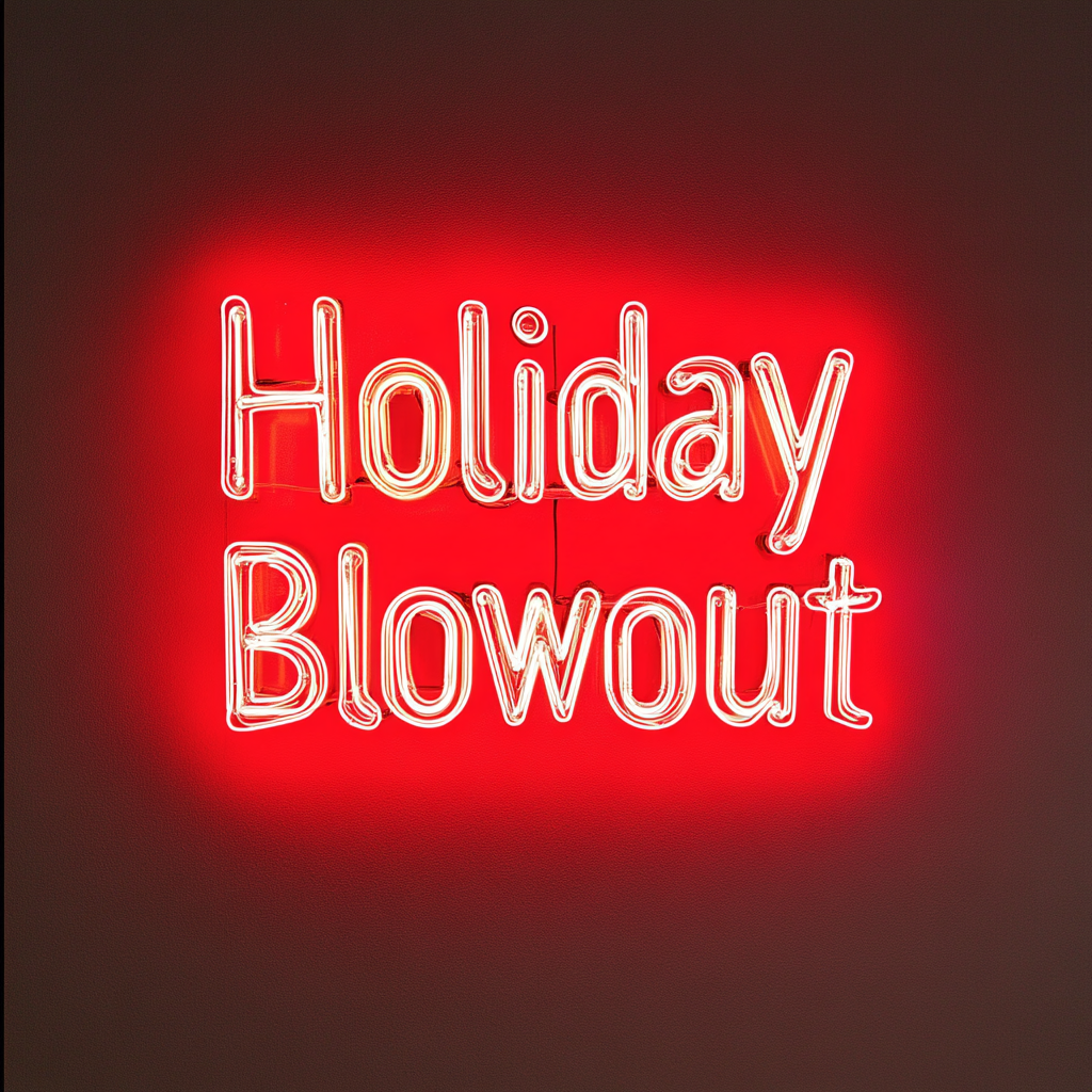 "Holiday Blowout" - Red Neon Sign, 24 Inches