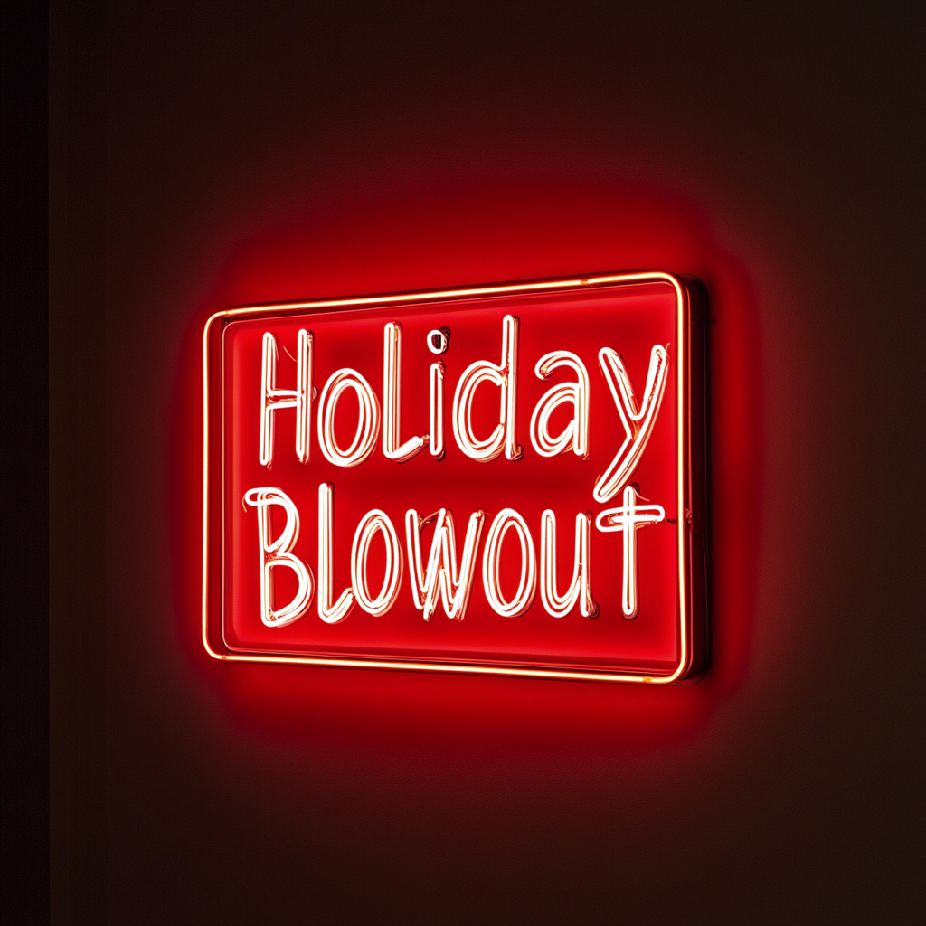 "Holiday Blowout" - Red Neon Sign, 24 Inches