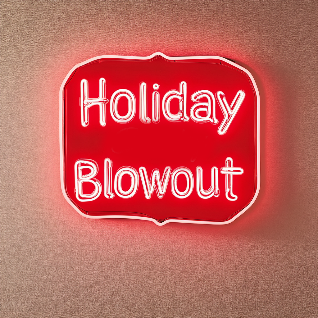 "Holiday Blowout" - Red Neon Sign, 24 Inches