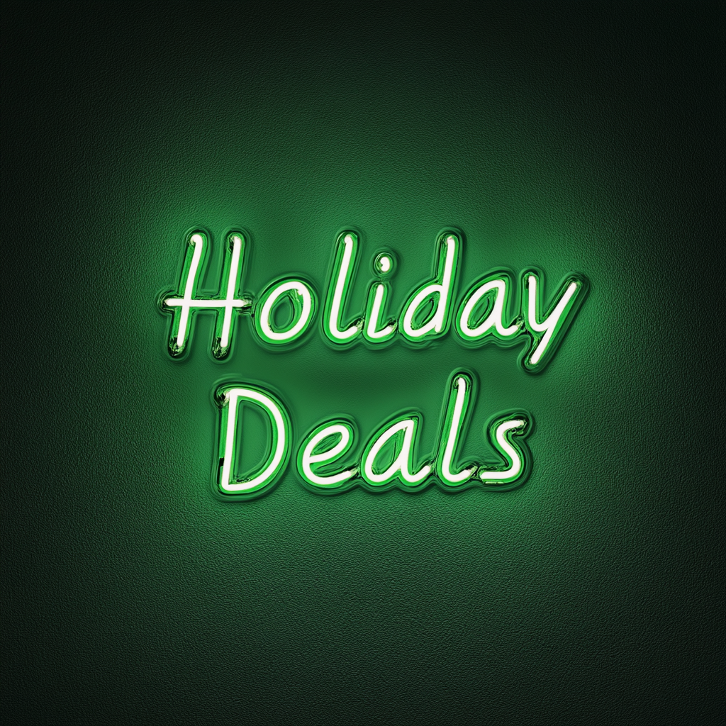 "Holiday Deals" - Green Neon Sign, 18 Inches