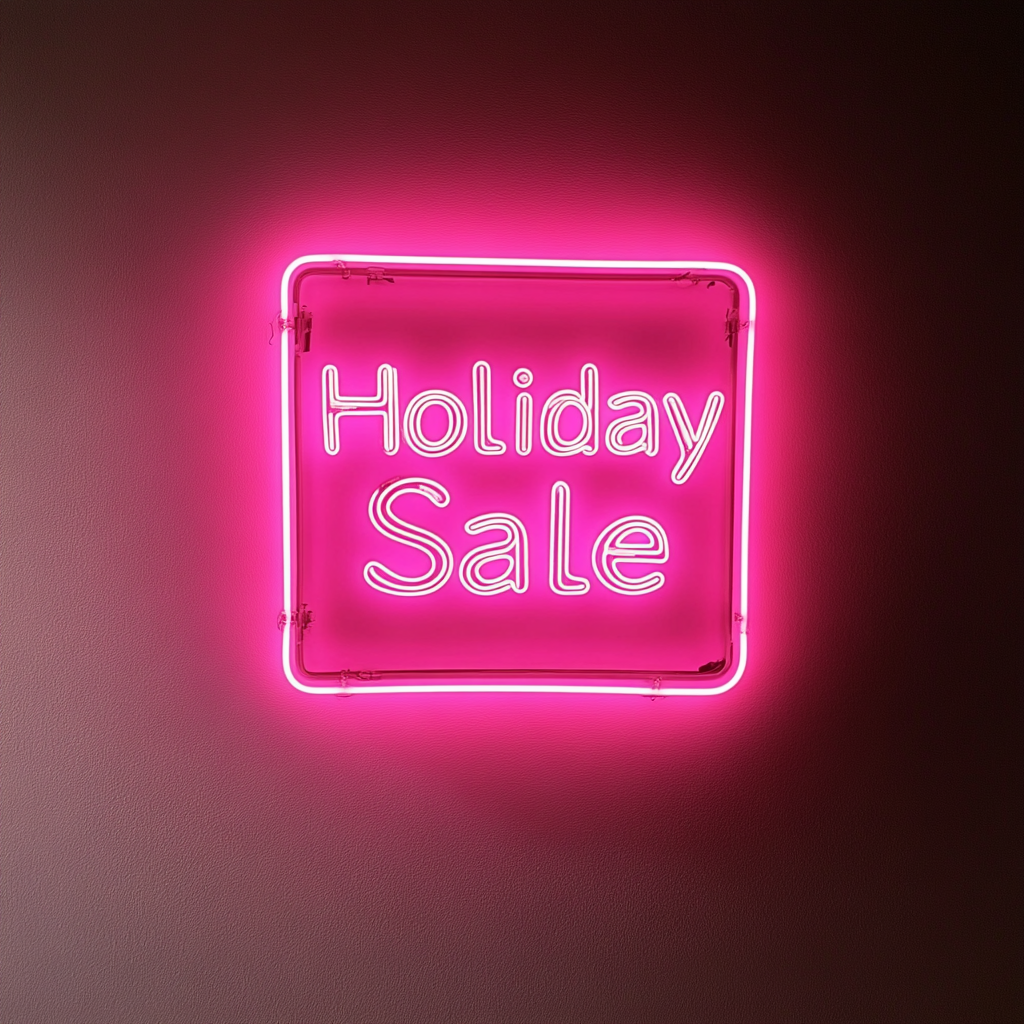 "Holiday Sale" - Pink Neon Sign, 24 Inches