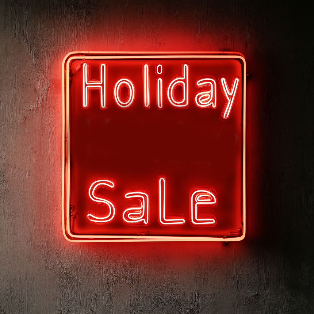 "Holiday Sale" - Red Neon Sign, 24 Inches