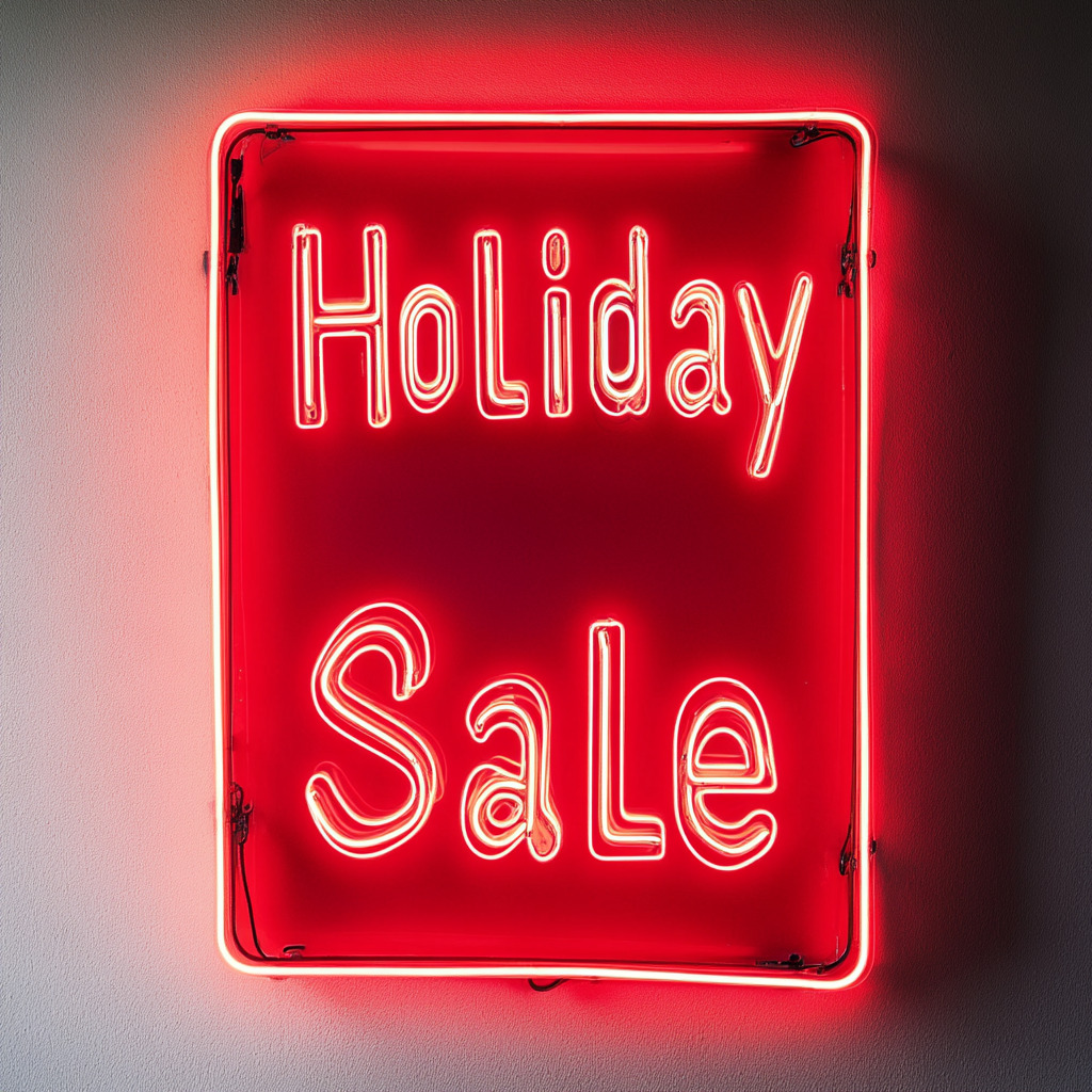 "Holiday Sale" - Red Neon Sign, 24 Inches