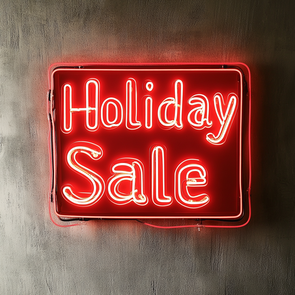 "Holiday Sale" - Red Neon Sign, 24 Inches