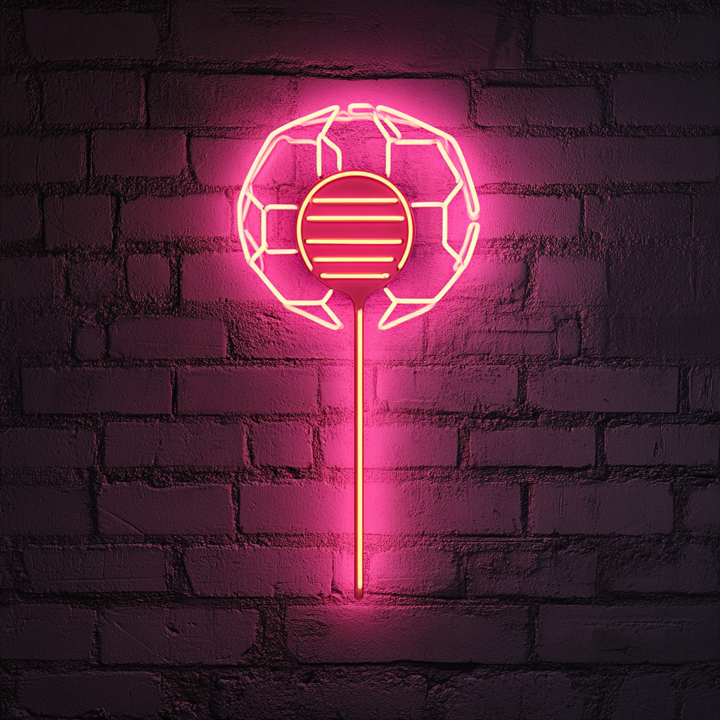 Honeycomb with Spoon - Pink Neon Sign, 24 Inches