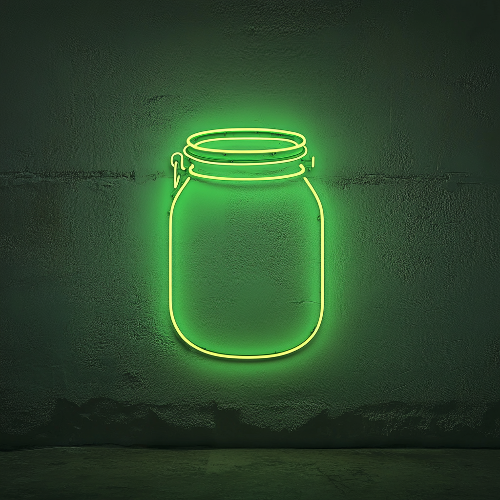 Honey Jar - Green Neon Sign, 18 Inches