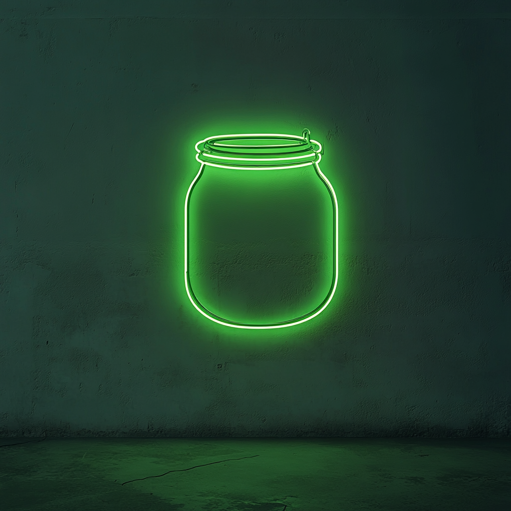 Honey Jar - Green Neon Sign, 18 Inches