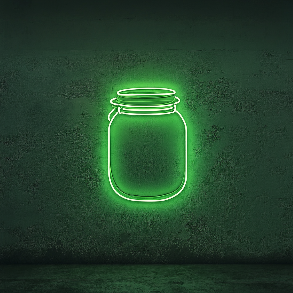 Honey Jar - Green Neon Sign, 24 Inches