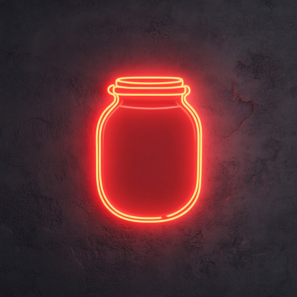 Honey Jar - Red Neon Sign, 18 Inches