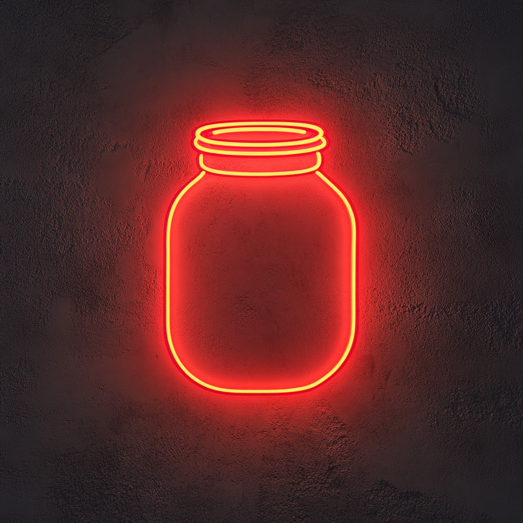 Honey Jar - Red Neon Sign, 18 Inches