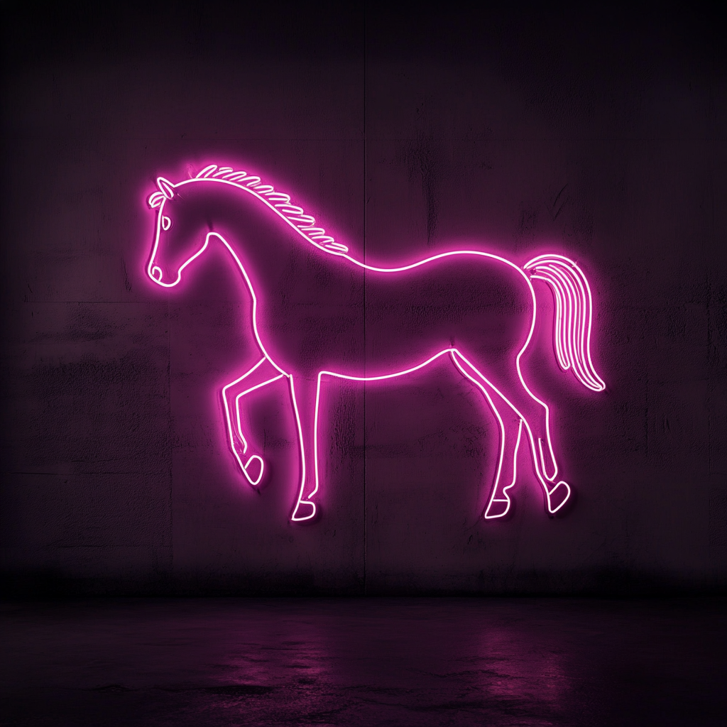 Horse - Pink Neon Sign, 18 Inches