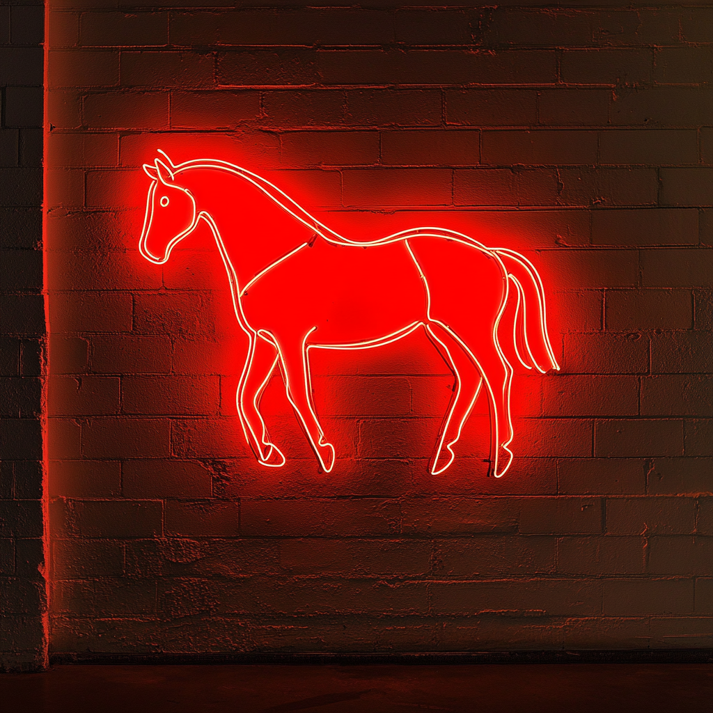 Horse - Red Neon Sign, 18 Inches