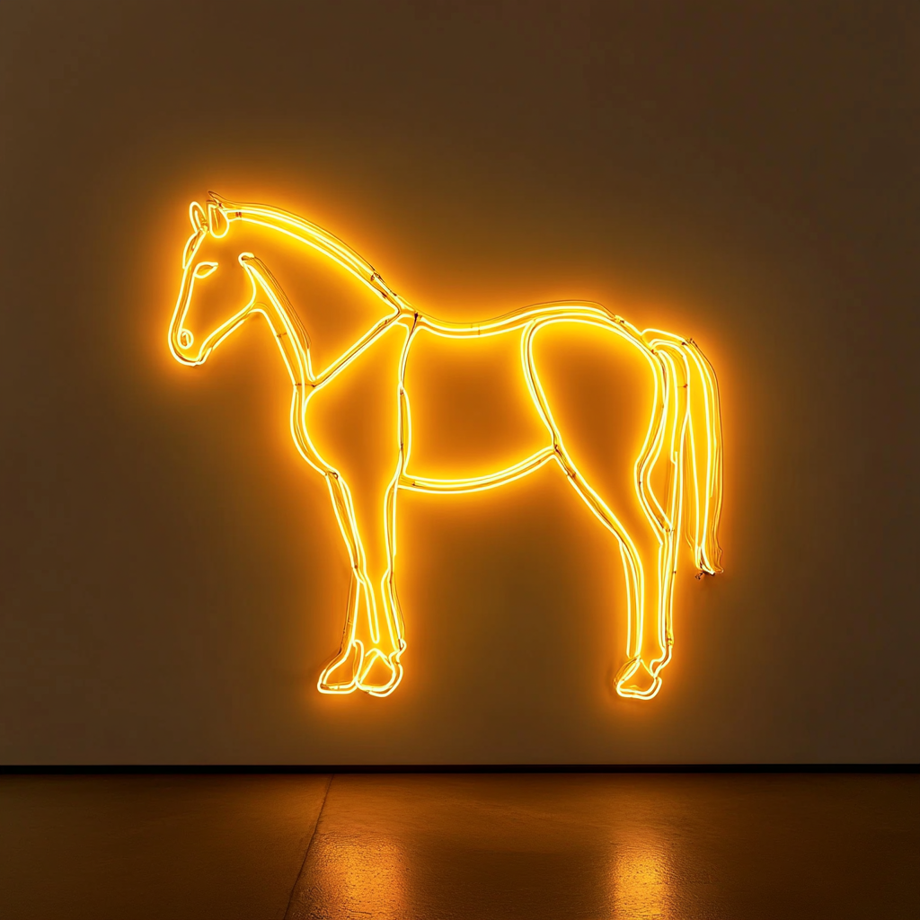 Horse - Yellow Neon Sign, 18 Inches