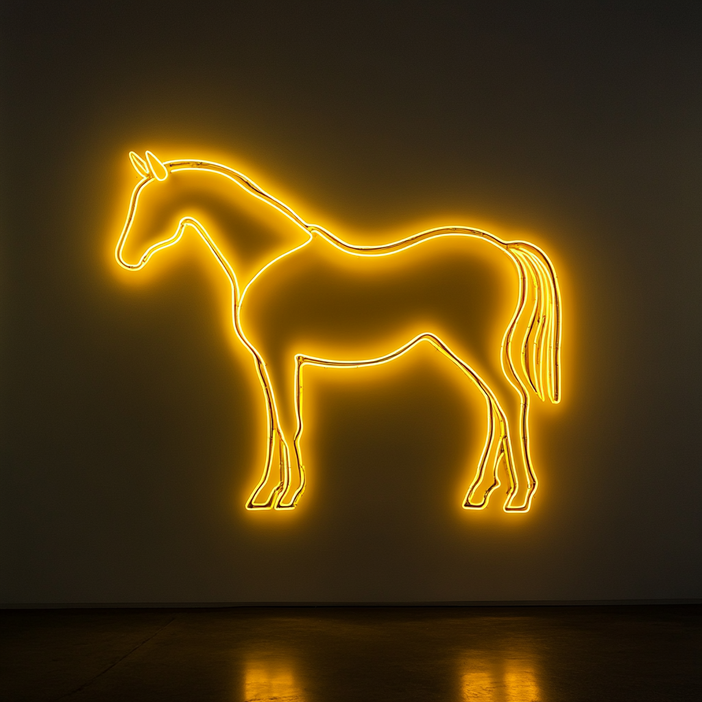 Horse - Yellow Neon Sign, 18 Inches