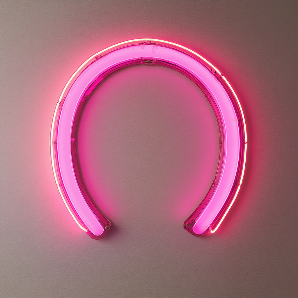 Horseshoe - Pink Neon Sign, 18 Inches