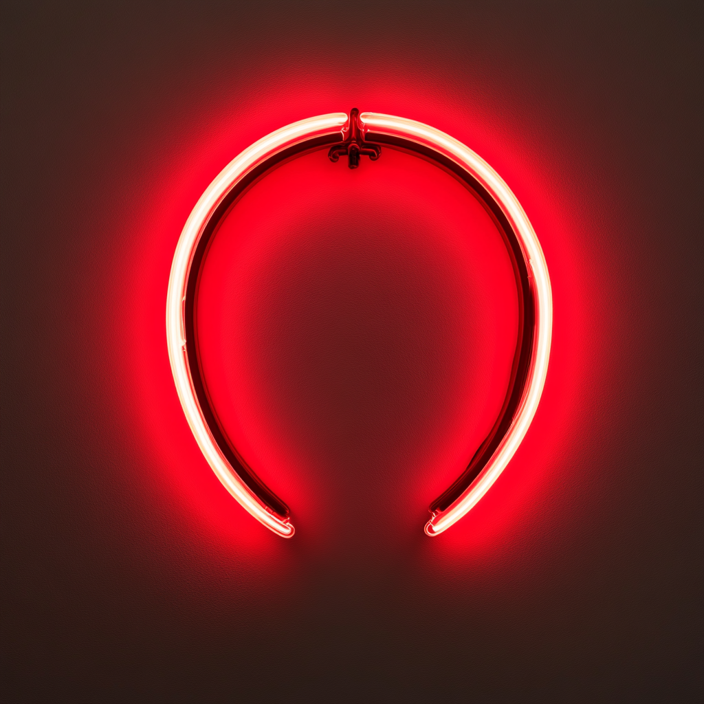 Horseshoe - Red Neon Sign, 24 Inches