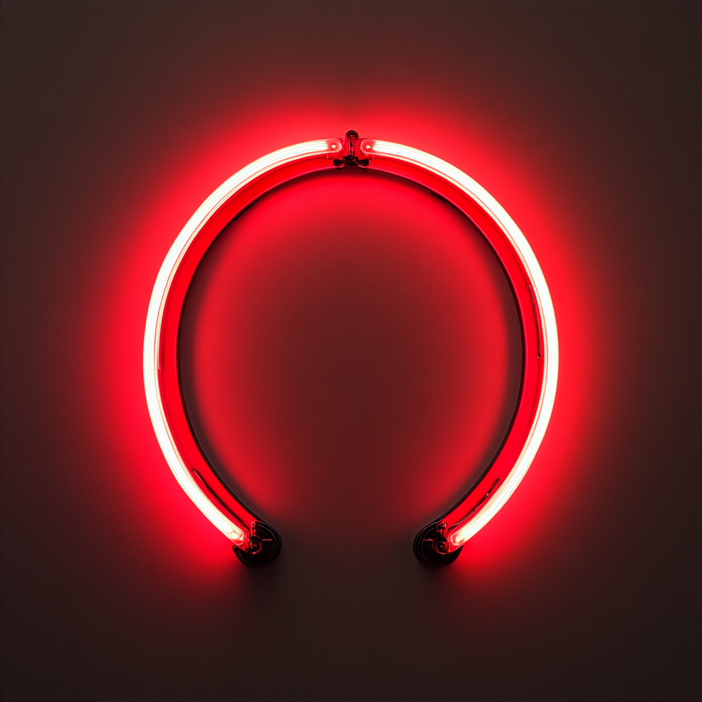 Horseshoe - Red Neon Sign, 24 Inches