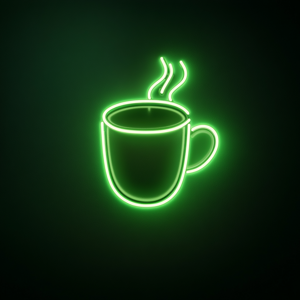 Hot Chocolate Mug - Green Neon Sign, 24 Inches