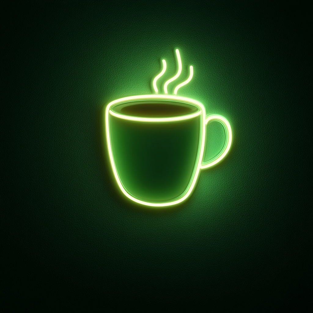 Hot Chocolate Mug - Green Neon Sign, 24 Inches