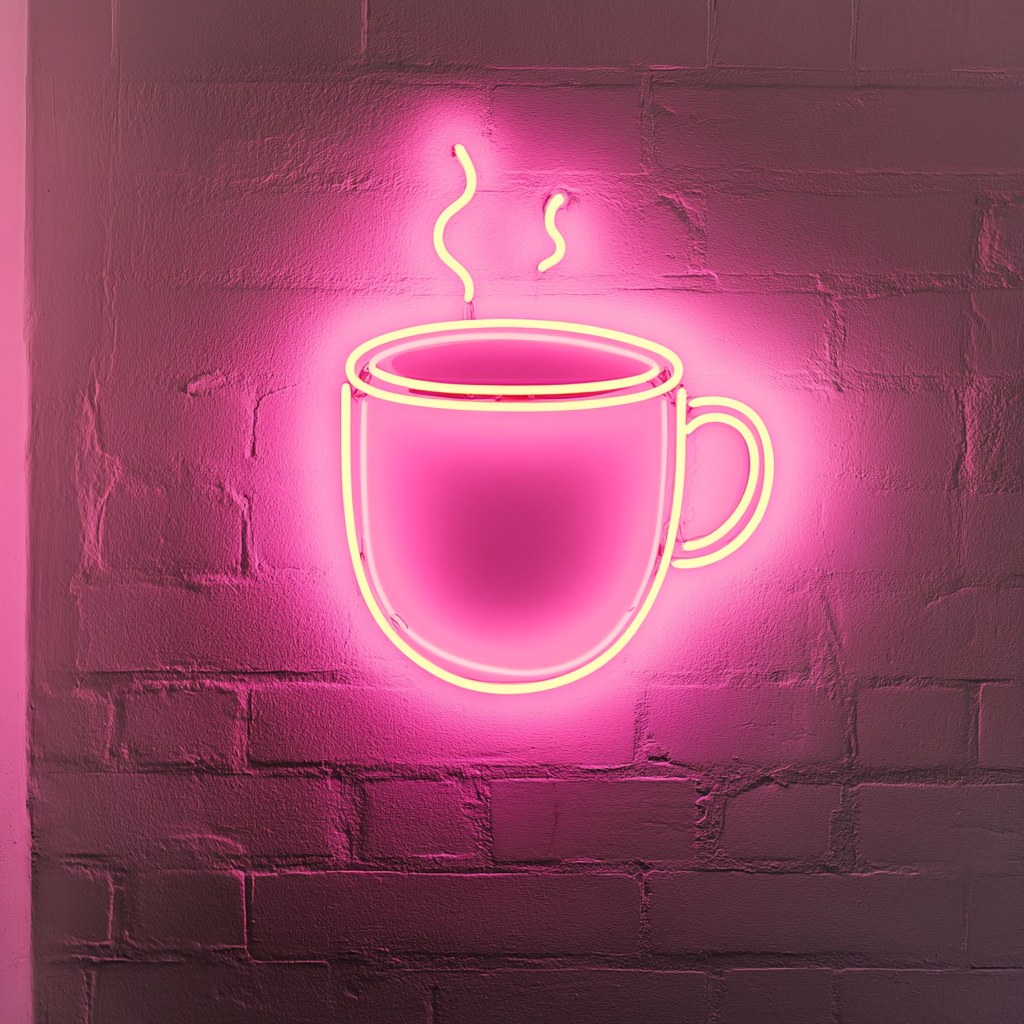 Hot Chocolate Mug - Pink Neon Sign, 24 Inches