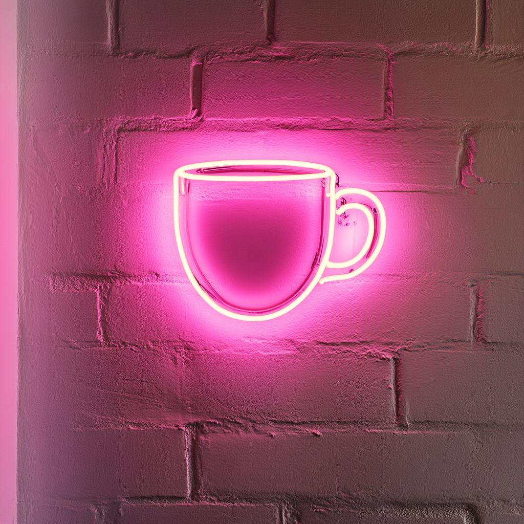 Hot Chocolate Mug - Pink Neon Sign, 18 Inches