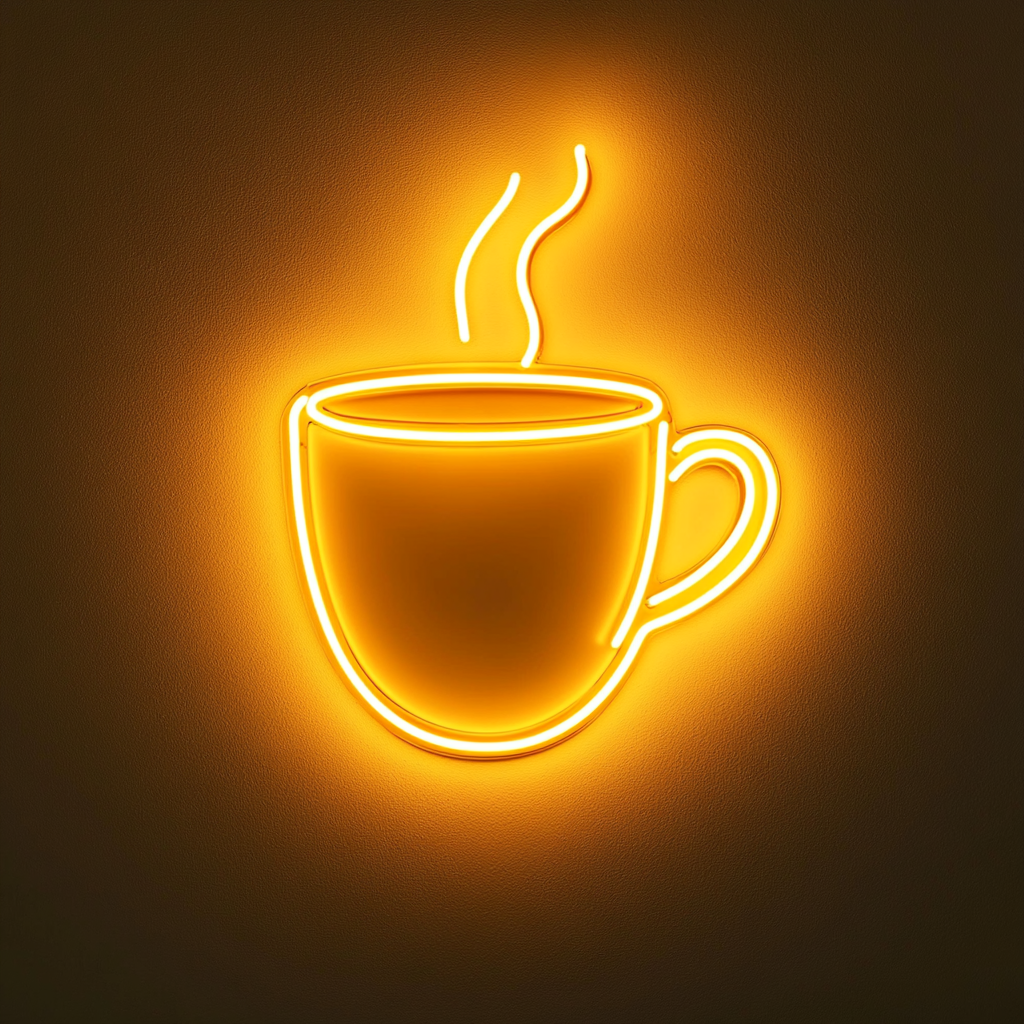 Hot Chocolate Mug - Yellow Neon Sign, 24 Inches