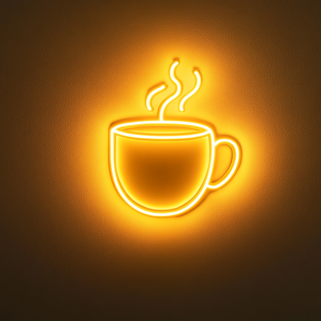 Hot Chocolate Mug - Yellow Neon Sign, 18 Inches