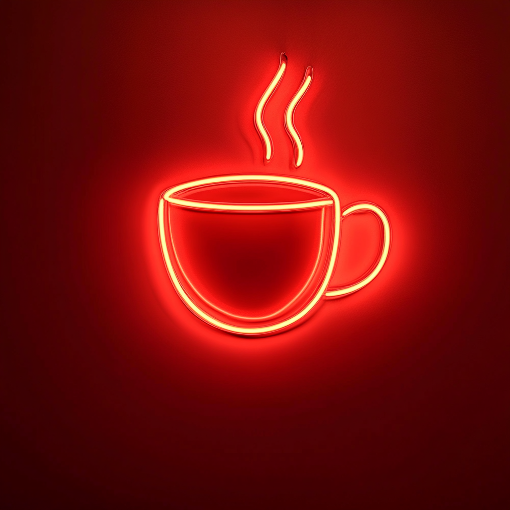 Hot Cup of Tea - Red Neon Sign, 18 Inches