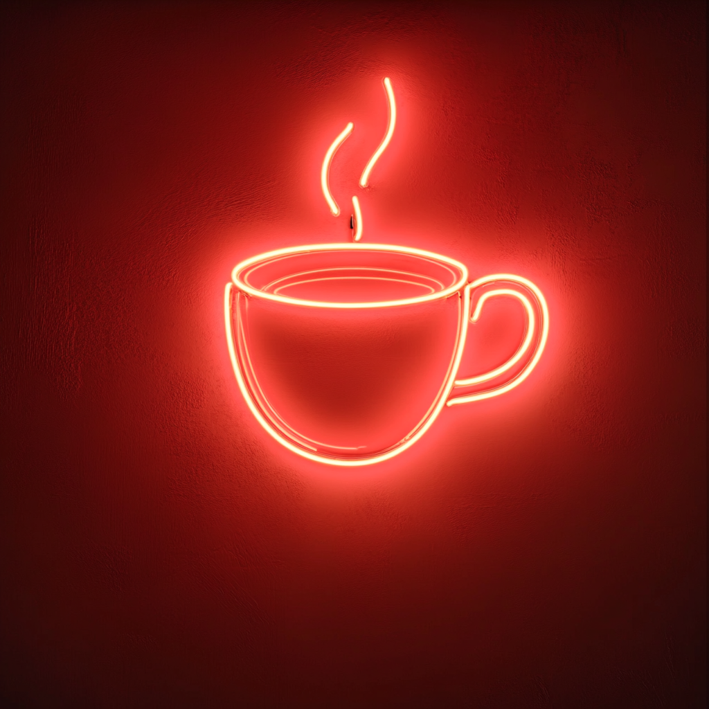 Hot Cup of Tea - Red Neon Sign, 24 Inches