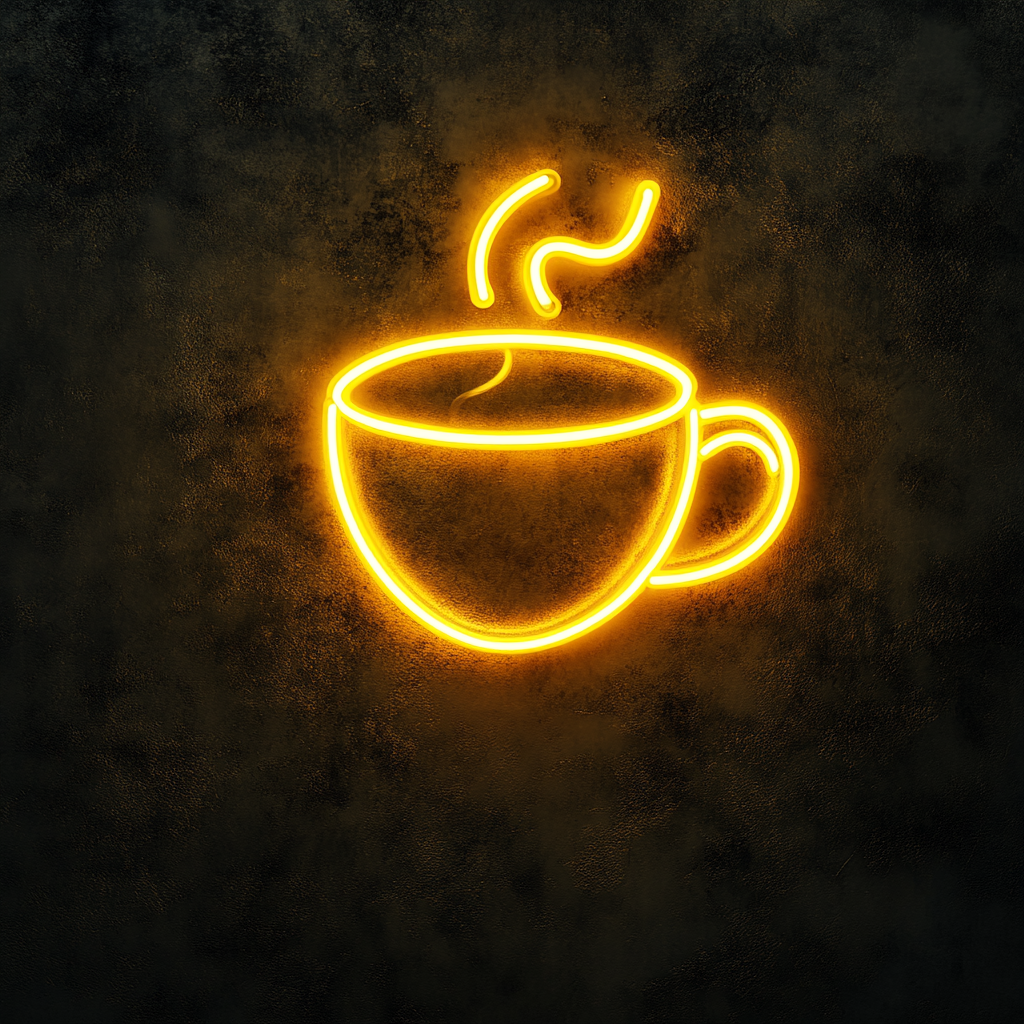 Hot Cup of Tea - Yellow Neon Sign, 24 Inches