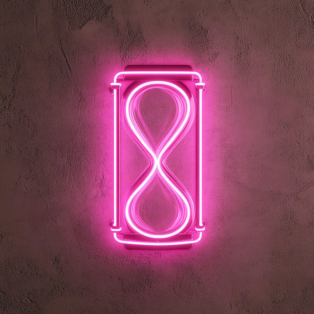 Hourglass - Pink Neon Sign, 18 Inches
