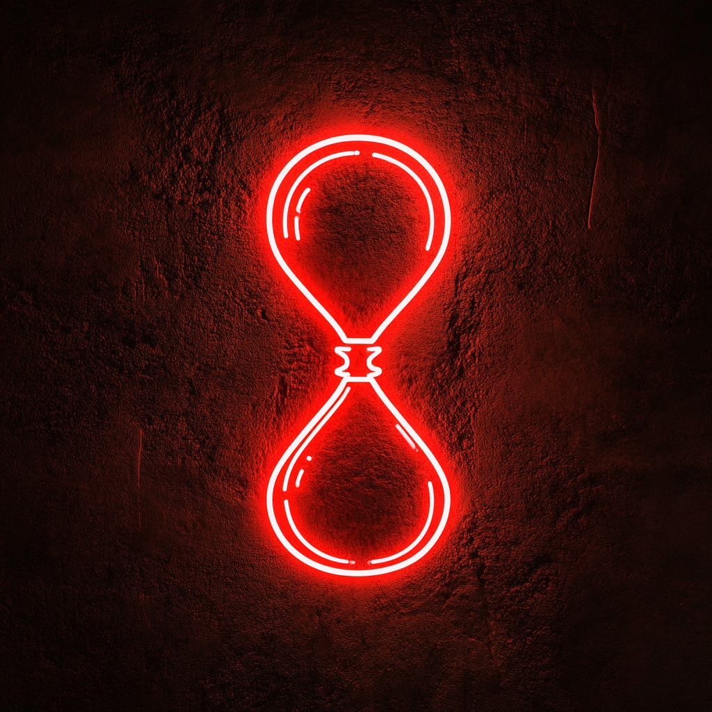 Hourglass - Red Neon Sign, 24 Inches