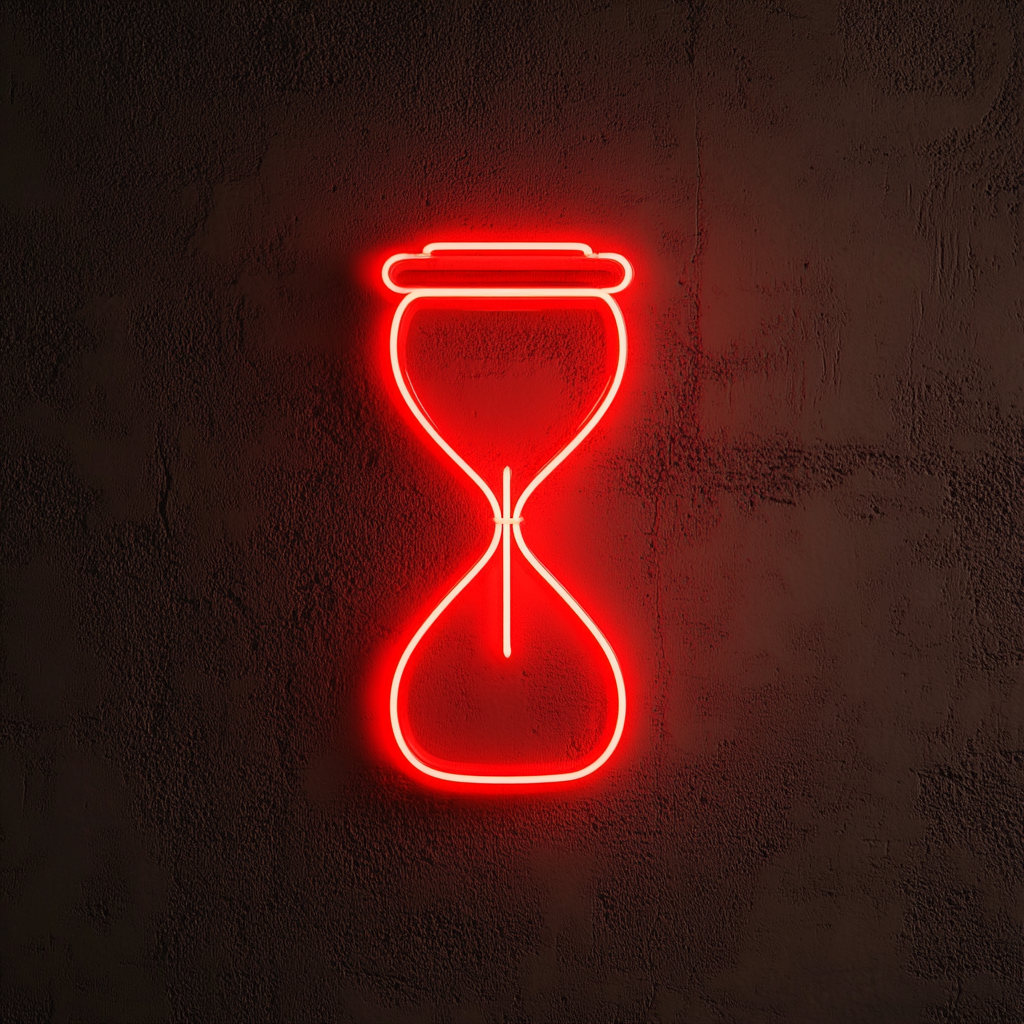 Hourglass - Red Neon Sign, 18 Inches