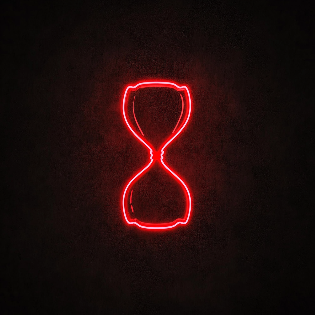 Hourglass - Red Neon Sign, 18 Inches