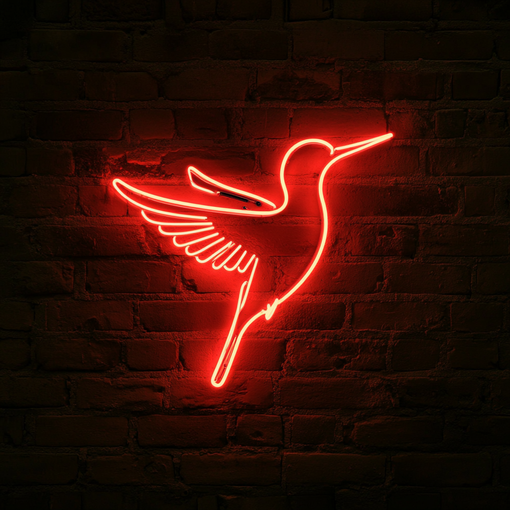 Hummingbird - Red Neon Sign, 24 Inches