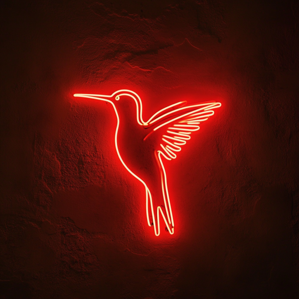 Hummingbird - Red Neon Sign, 24 Inches