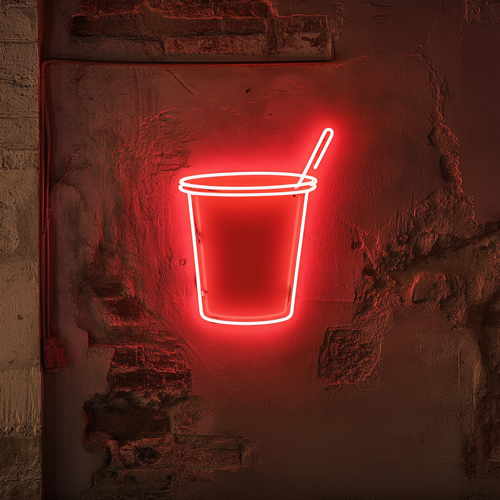 Ice Bucket - Red Neon Sign, 24 Inches