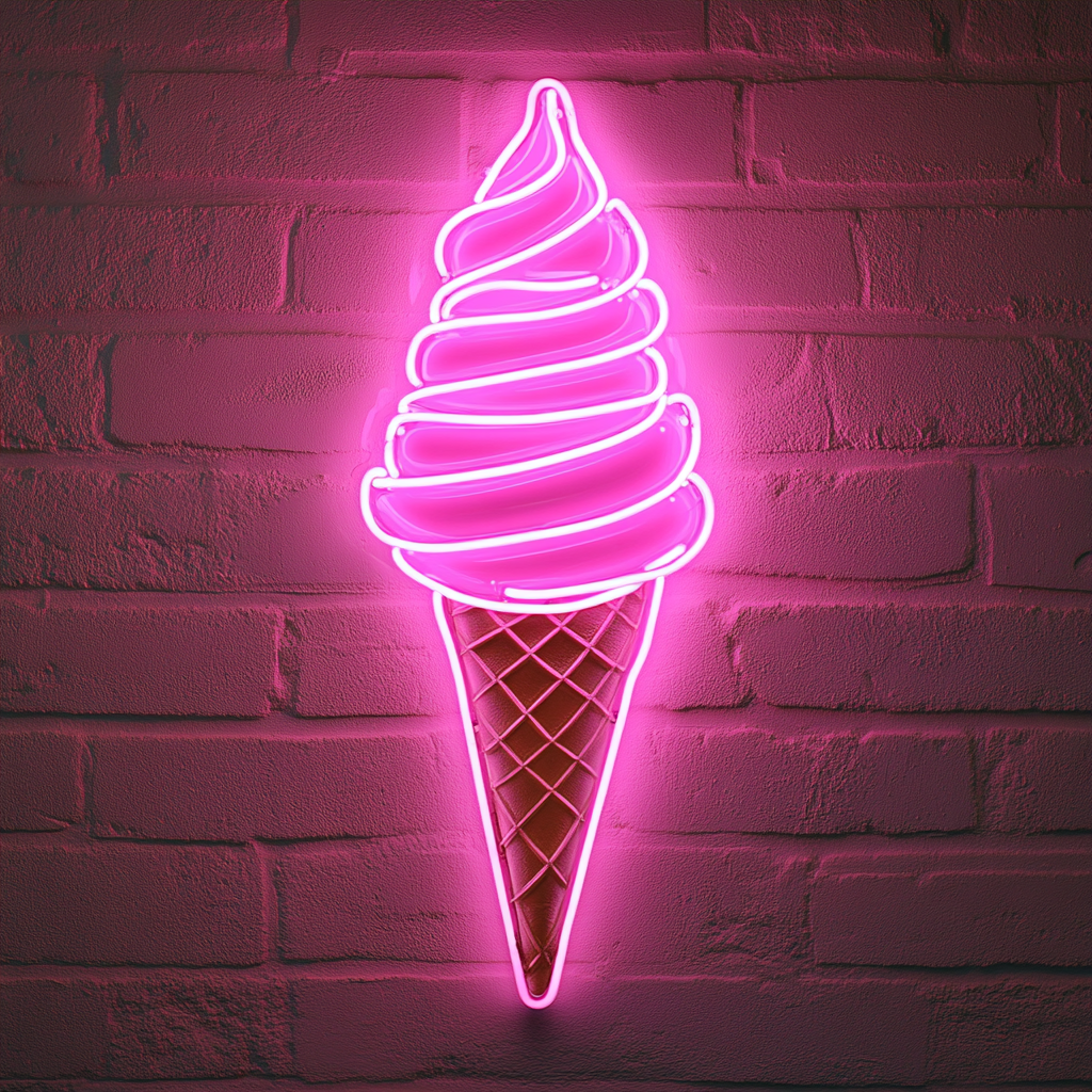 Ice Cream - Pink Neon Sign, 24 Inches
