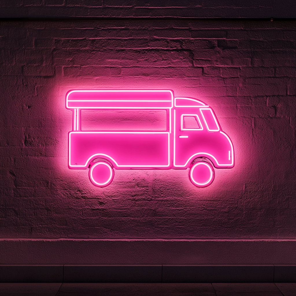 Ice Cream Truck - Pink Neon Sign, 24 Inches