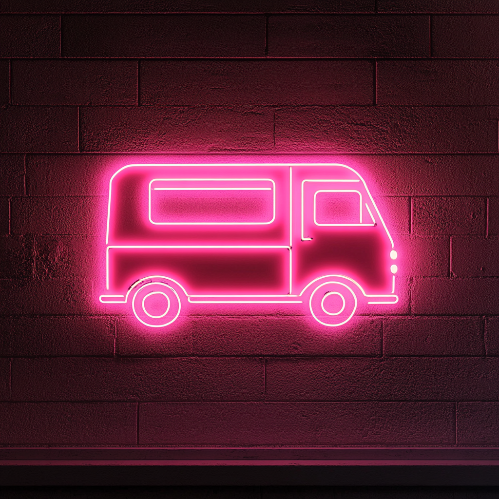 Ice Cream Truck - Pink Neon Sign, 24 Inches
