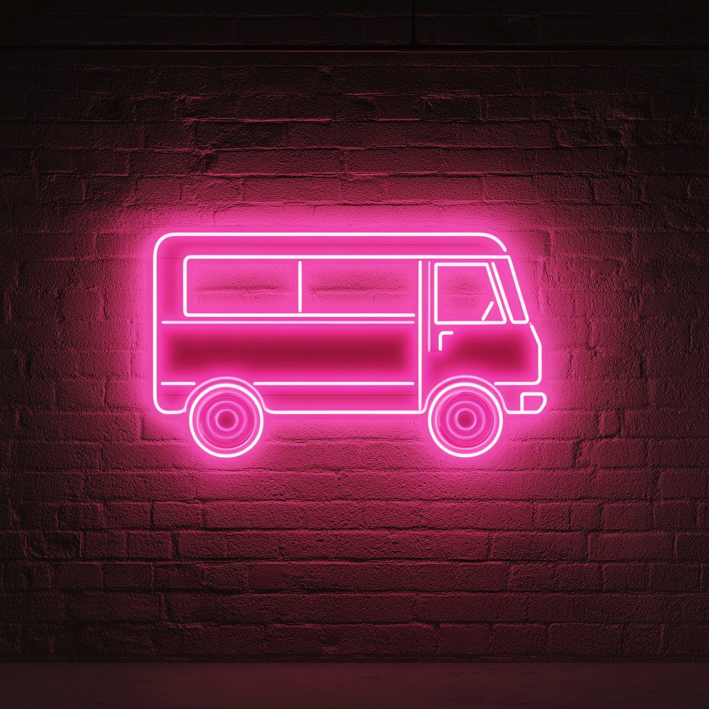 Ice Cream Truck - Pink Neon Sign, 18 Inches