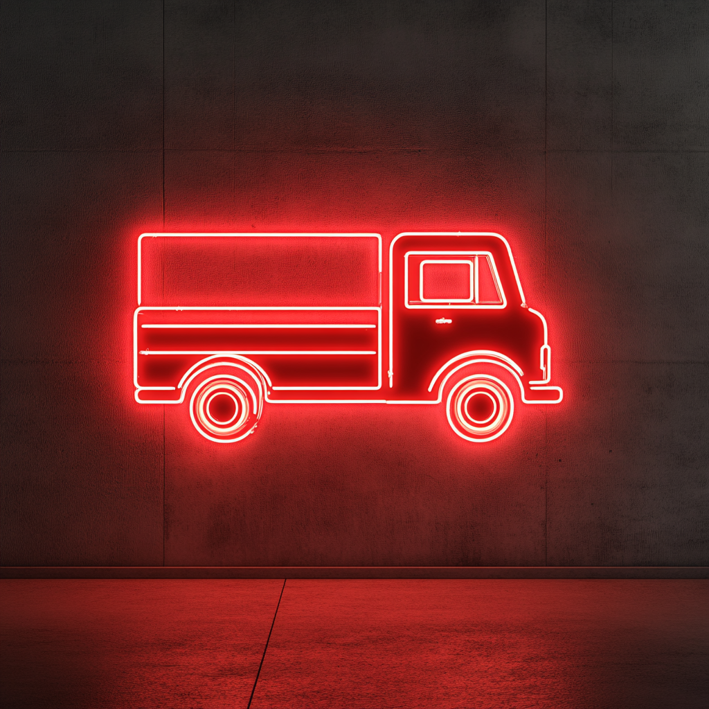 Ice Cream Truck - Red Neon Sign, 24 Inches