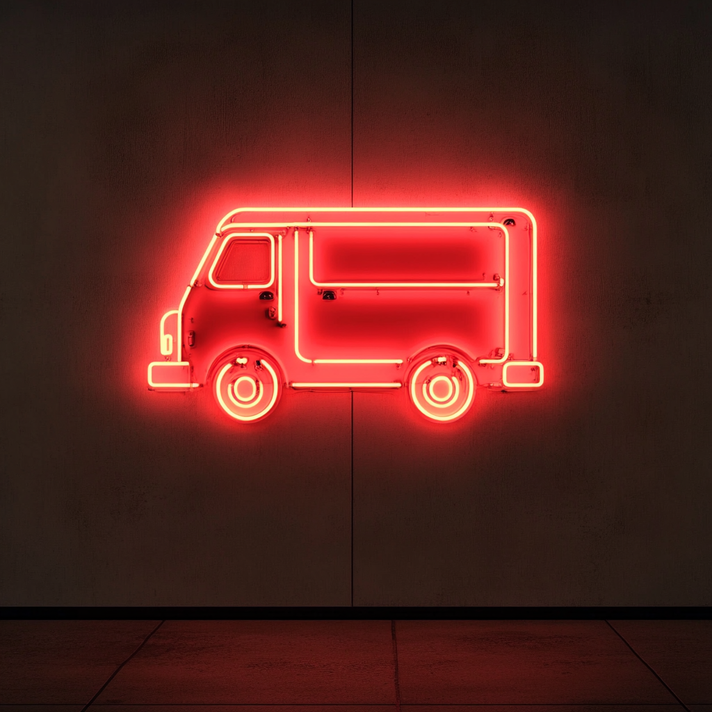 Ice Cream Truck - Red Neon Sign, 24 Inches