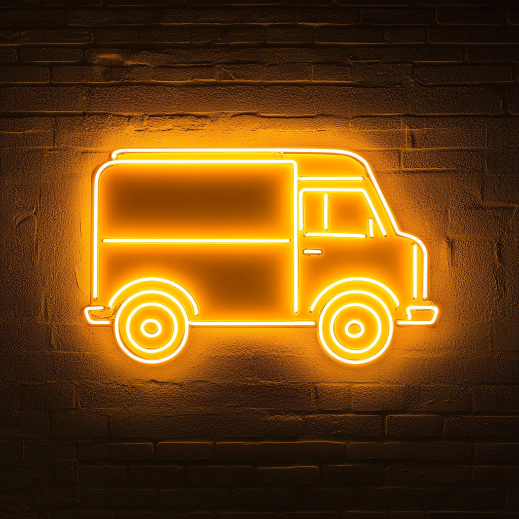 Ice Cream Truck - Yellow Neon Sign, 18 Inches